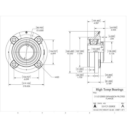 Picture of 3-1/2" S2000 Expansion Piloted Flange Heavy Duty Bearing