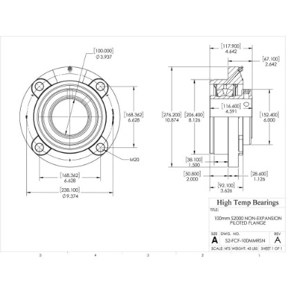Picture of 100mm S2000 Non Expansion Piloted Flange Heavy Duty Bearing