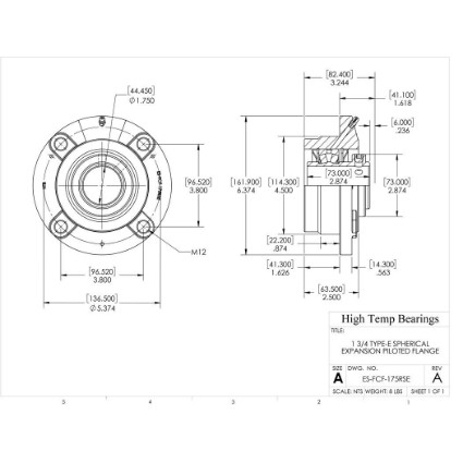 Picture of 1-3/4" Type E Expansion Piloted Flange Heavy Duty Bearing