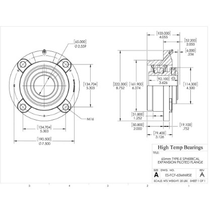 Picture of 65mm Type E Expansion Piloted Flange Heavy Duty Bearing